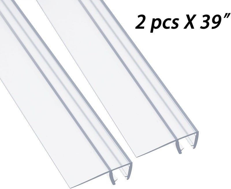 Dalrun 78" Sliding Shower Door Side Seal Strip Frameless Shower Door Side Sweep for 1/2" Framelss for Sliding Glass Door or Swing Door, with 3/5" Flip (2X39) - Image 3